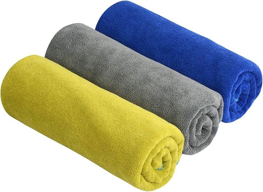SINLAND Microfiber Gym Towels Sports Fitness Workout Sweat Towel Super Soft and Absorbent 3 Pack 16 Inch X 32 Inch