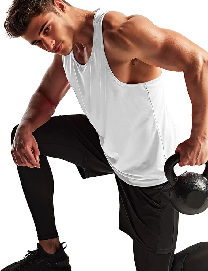 Boyzn Men's 1, 3 or 5 Pack Y-Back Workout Tank Tops, Athletic Muscle Gym Tank Tops, Fitness Bodybuilding Sleeveless T-Shirts