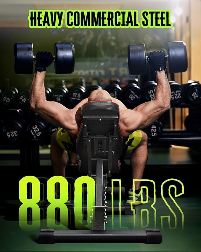 Adjustable Weight Bench for Bench Press, Heavy Duty Stable Workout Bench Foldable Weight Benches for Home Gym, Incline/Decline 90 Degree Bench Exercise Bench