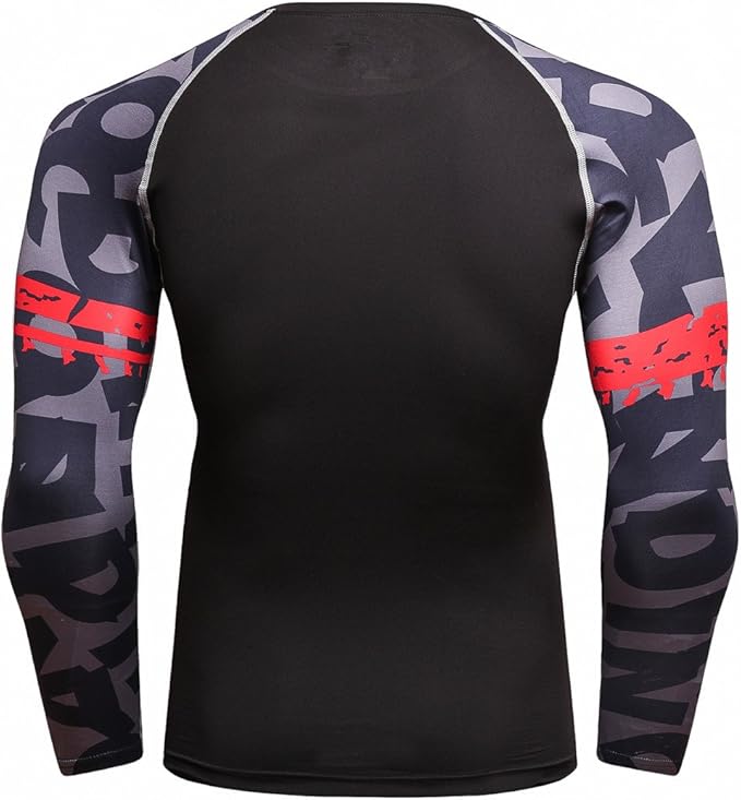 Men's Soft Slim Long Sleeve Dry-Fit Compression Gym Trainning Shirt