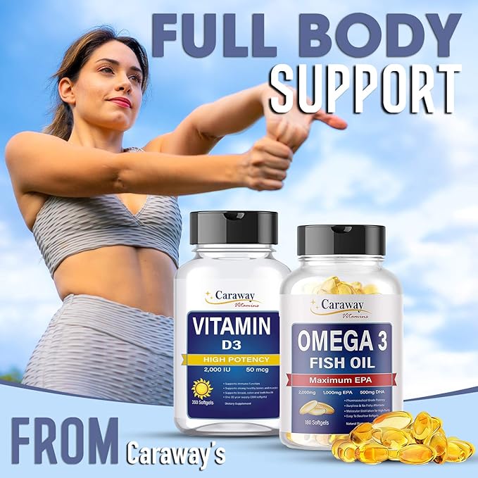 Omega 3 Fish Oil 2,000mg- Pharmaceutical Grade. 1000mg EPA 500mg DHA. Burpless Capsules with No Fishy Aftertaste. All Natural, Organic, Non GMO, Gluten Free for Men & Women.