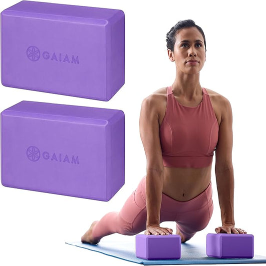 Gaiam Yoga Block - Supportive Latex-Free Eva Foam - Soft Non-Slip Surface with Beveled Edges for Yoga, Pilates, Meditation - Yoga Accessories for Stability, Balance, Deepen Stretches