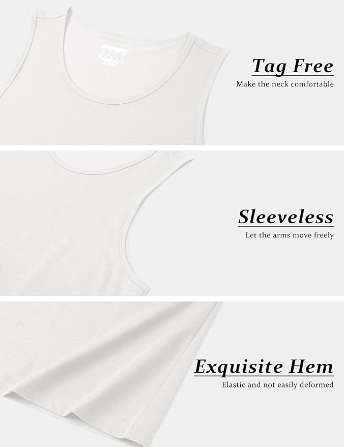 MAGCOMSEN Men's UPF 50+ Tank Top Gym Workout Sleeveless Muscle Shirts Sun Protection Cut Off Shirts Summer Sleeveless T Shirt