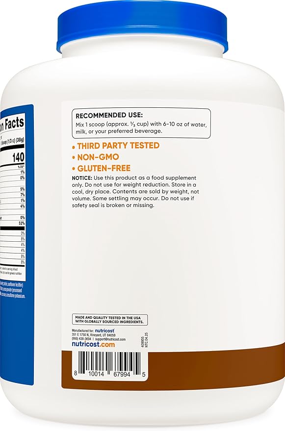 Nutricost Whey Protein Isolate (Mocha) 5LBS - Gluten Free & Non-GMO