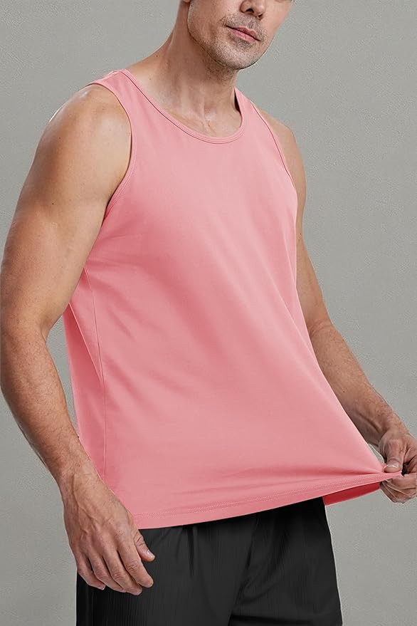 MAGCOMSEN Mens Workout Tank Tops Undershirt Cotton Muscle Athletic Sleeveless Shirts for Gym