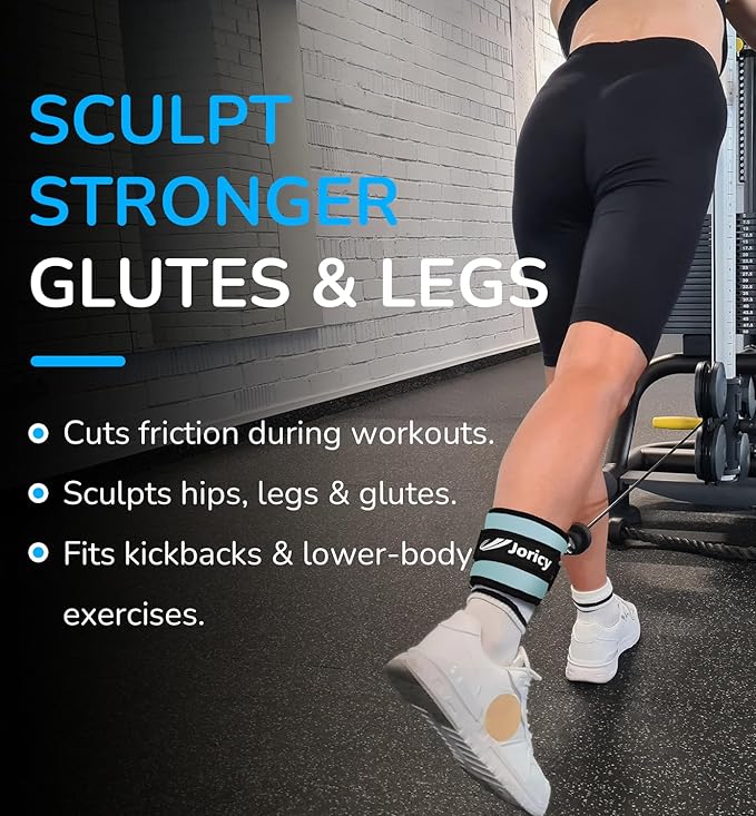 Ankle Strap for Cable Exercise Machines, Work Out Cuff Attachment Ankle Resistance Bands, Cable Kick Back Straps for Gym, Glute Workouts, Kickbacks, Leg Extensions, Hip Abductors, Booty Workouts