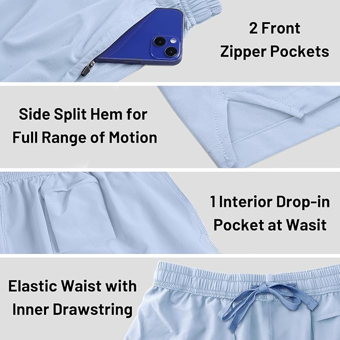 MIER Men's Workout Running Shorts Quick Dry Active 5 Inches Shorts with Pockets, Lightweight, Breathable