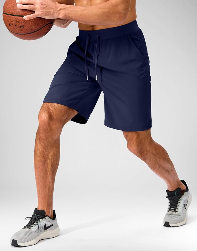 Men's Running Shorts with Zipper Pockets 9 Inch/ 7 Inch / 5 Inch Lightweight Quick Dry Gym Workout Athletic Shorts for Men