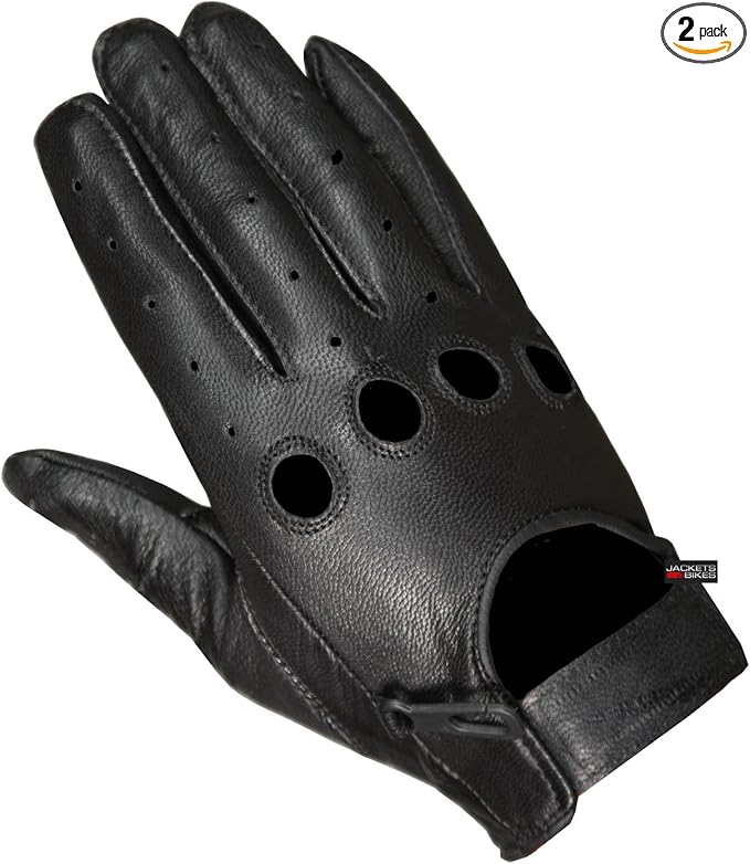 New Biker Police Leather Motorcycle Driving Riding Racing Gloves Real Natural Leather Touchscreen Ventilation Men Women Automotive ATV Dirt Bike Cycling Comfortable Adjustable Full Finger Black M