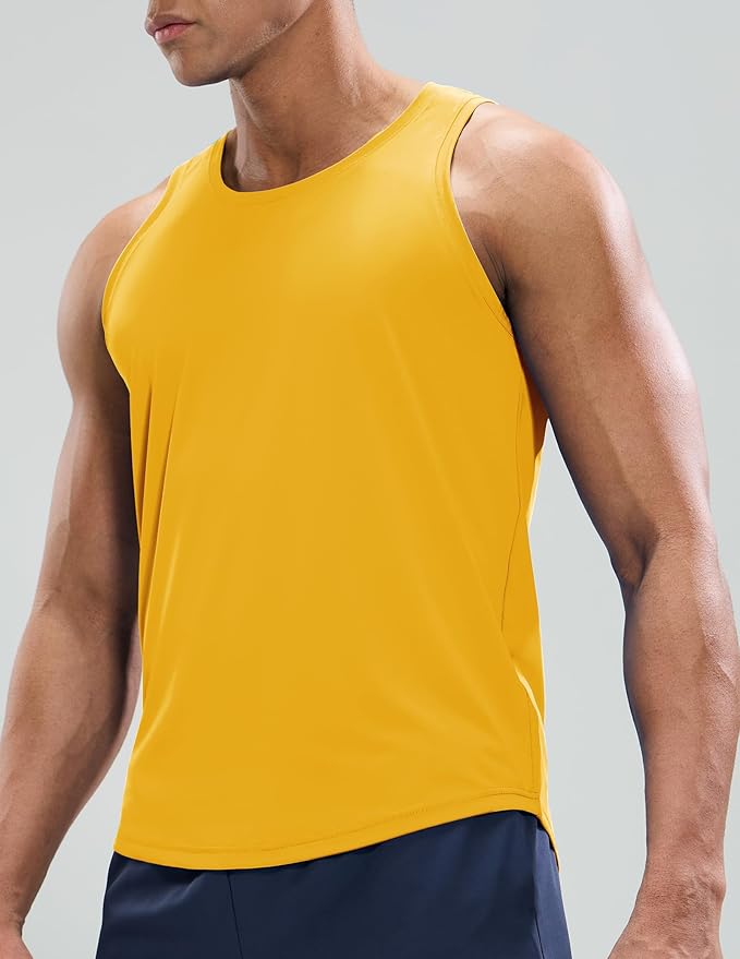 MIER Men's Tank Tops Workout Sleeveless Tee Shirts Muscle Athletic Gym Running Beach Tanks for Men, Quick Dry