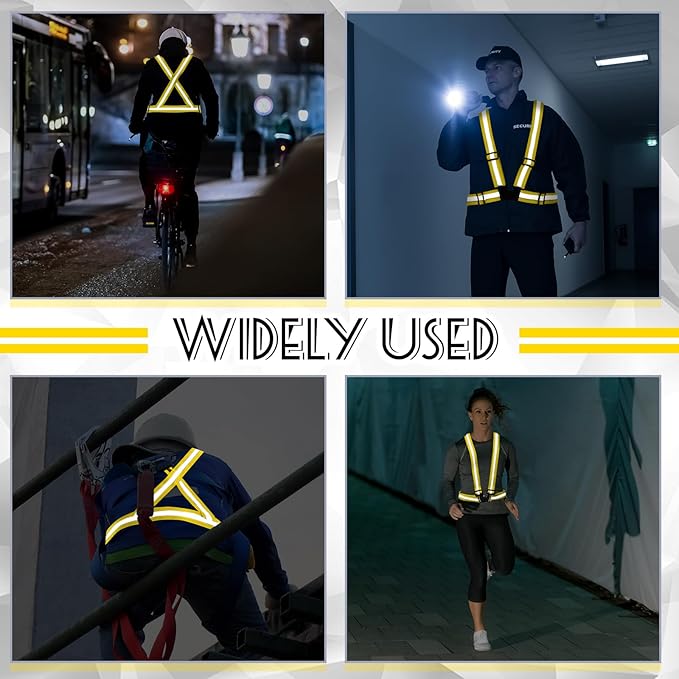 Hercicy Reflective Running Vest Reflective Running Shirt with Safety Straps High Visibility Construction Vest for Night Cycling Hiking Jogging Dog Walking