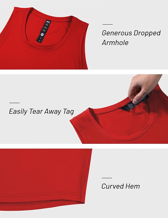 MIER Men's Tank Tops Workout Sleeveless Tee Shirts Muscle Athletic Gym Running Beach Tanks for Men, Quick Dry