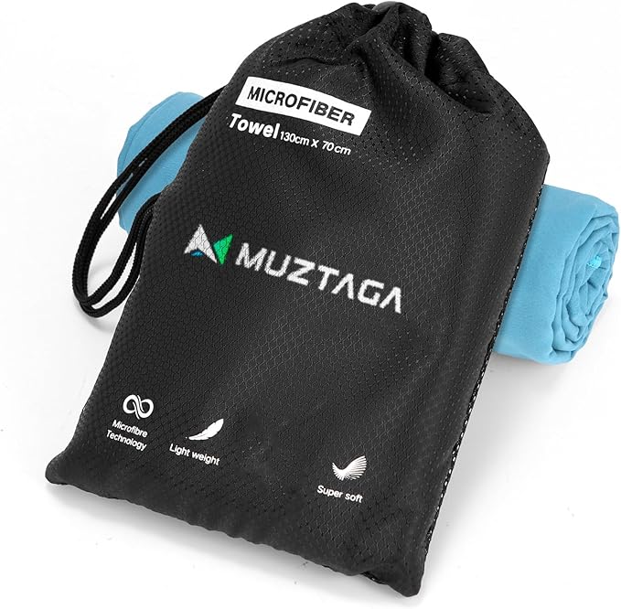 Microfiber Beach Towel-Perfect for Travel, Sports, Camping, Swimming, Yoga, Gym- Quick Dry, Sand Free, Compact, Lightweight, Absorbent (Marine Blue, X Large)