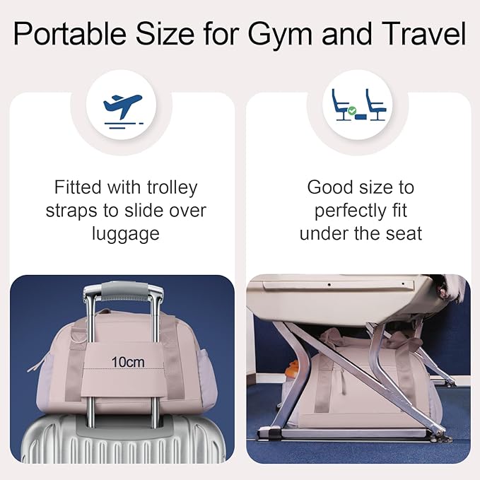 Small Gym Bag 14 inch for Women & Men Mini Gym Duffel Bag with Wet Compartment Waterproof Travel Duffle Bag for Sports Workout Dance