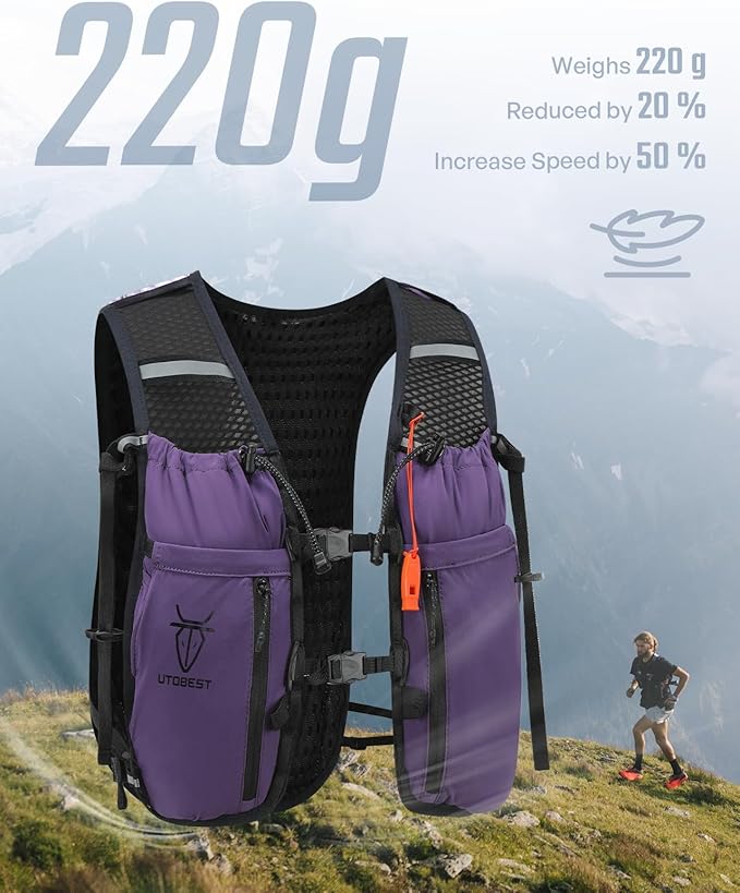 Upgrade Running Hydration Vest 10L, Running Backpack for Women Men Multi-Functional Storage, Adjustable Water Vest for Trail Marathon Race Jogging Cycling