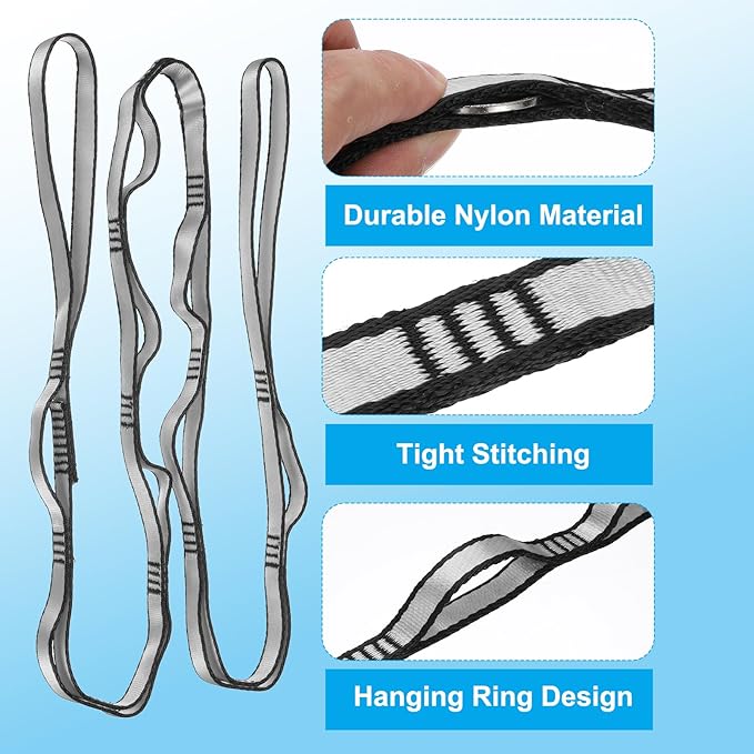 PATIKIL Daisy Chain Straps, Strong Climbing Strap Adjustable Nylon Chain Sling with Loops for Aerial Yoga Hammock Swing