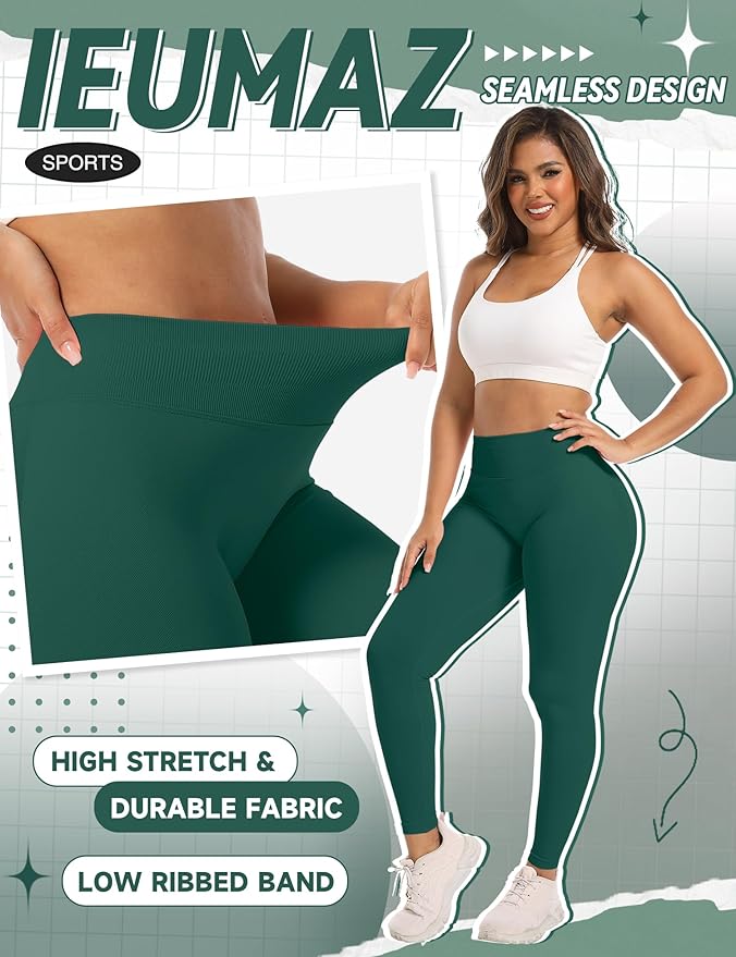 Scrunch Butt Lifting Leggings for Women Gym Seamless Workout Leggings Mid Low Waist Tummy Control Yoga Pants