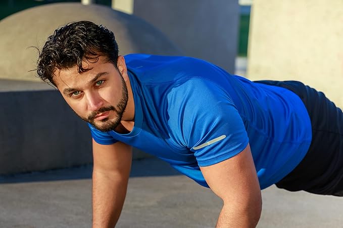 frueo Men's 1/3 Pack Workout Shirts Quick Dry Moisture Wicking Short Sleeve Mesh Athletic T-Shirts