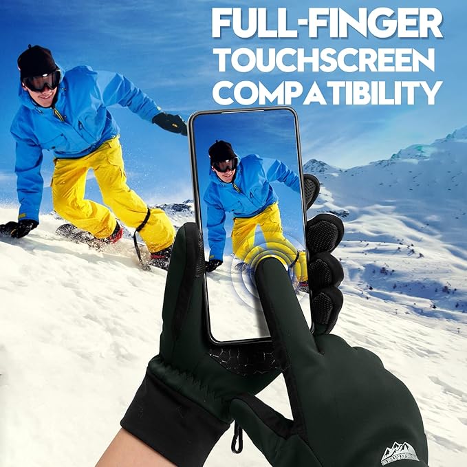 Bruvoalon Winter Gloves for Women & Men, 3M Thermal Insulation, Lycra Fabric, Windproof, Touchscreen, Anti-Slip, Cold Weather