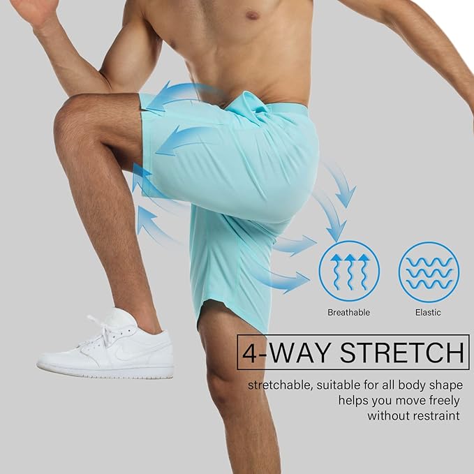 Men's Running Shorts 6" Quick Dry Gym Athletic Workout Shorts for Men with Pockets