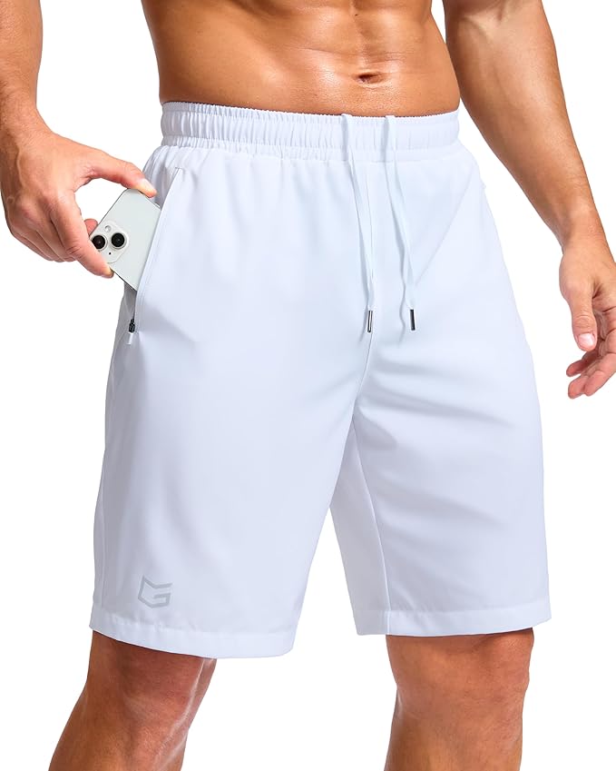 G Gradual Men's Athletic Running Shorts with Zipper Pockets Quick Dry 7"/ 5"/ 9" Workout Gym Shorts for Basketball Hiking