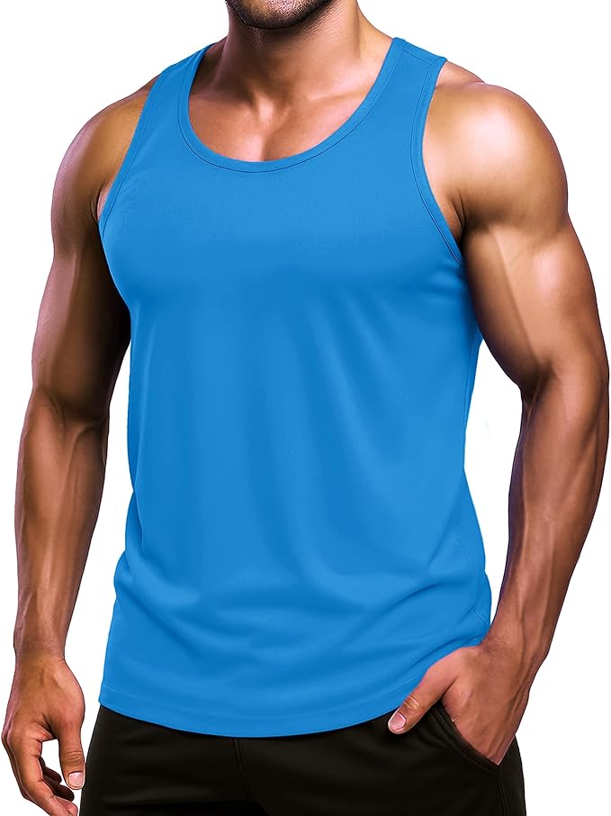 Boladeci Men's Tank Top Workout Athletic Quick Dry UPF 50+ Sun Protection Lightweight Summer Beach Gym Sleeveless Shirts