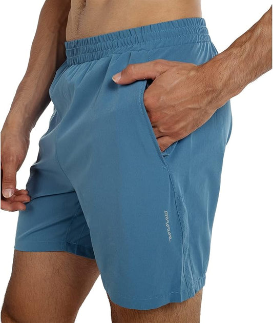 Men's Running Shorts 6" Quick Dry Gym Athletic Workout Shorts for Men with Pockets