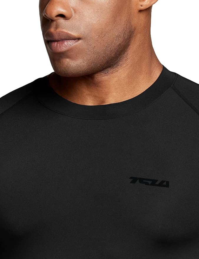 TSLA Men's Thermal Long Sleeve Compression Shirts, Athletic Base Layer Top, Winter Gear Running T-Shirt