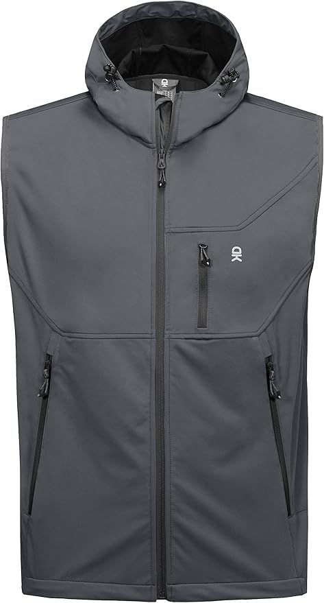 Little Donkey Andy Men's Lightweight Softshell Vest Windproof Sleeveless Jacket for Travel Hiking Running Golf