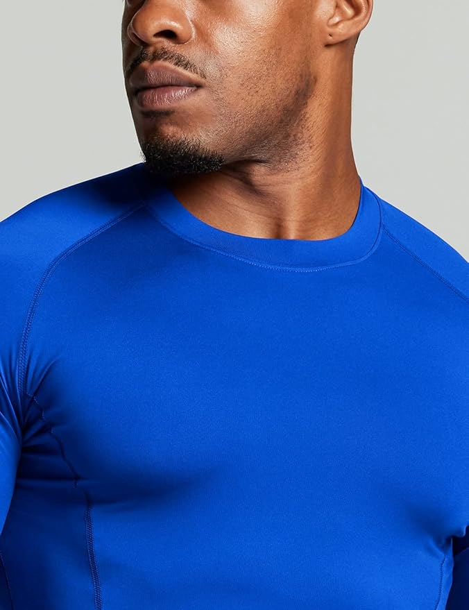 ATHLIO Men's UPF 50+ Long Sleeve Compression Shirts, Water Sports Rash Guard Base Layer, Athletic Workout Shirt