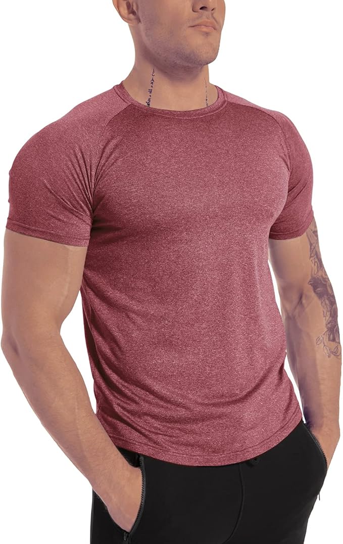 Men's 3pack Dry Fit Workout Gym Short Sleeve T Shirt Moisture Wicking Active Athletic Performance Running Shirts