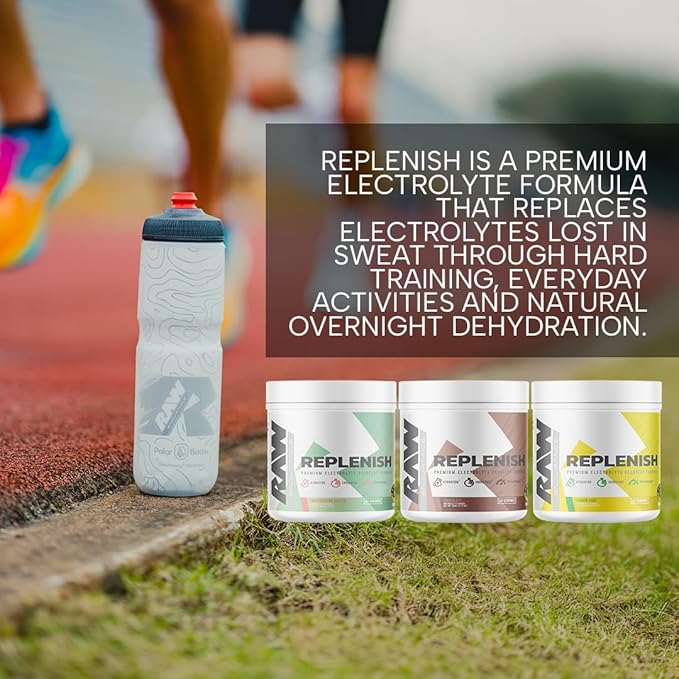 RAW Replenish, Premium Electrolytes Powder Recovery Formula, Chocolate (60 Servings) - Flavored Electrolyte Drink Mix Supplement for Hydration, Replenishment, Endurance & Performance Workouts