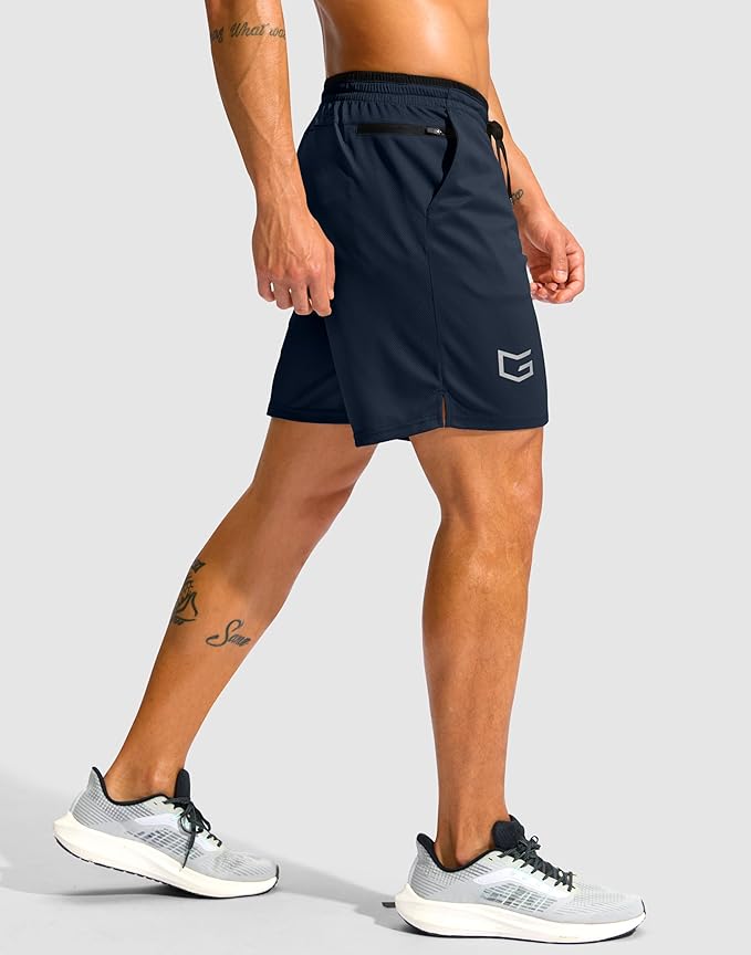 G Gradual Men's Running Athletic Shorts with Zipper Pocket 5"/ 7" Lightweight Quick Dry Gym Workout Shorts for Tennis Active