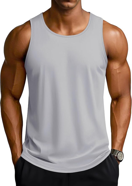 TACVASEN Men's Workout Tank Tops Sleeveless UPF 50+ Summer Sun Shirts Quick Dry for Running Swim Gym Beach