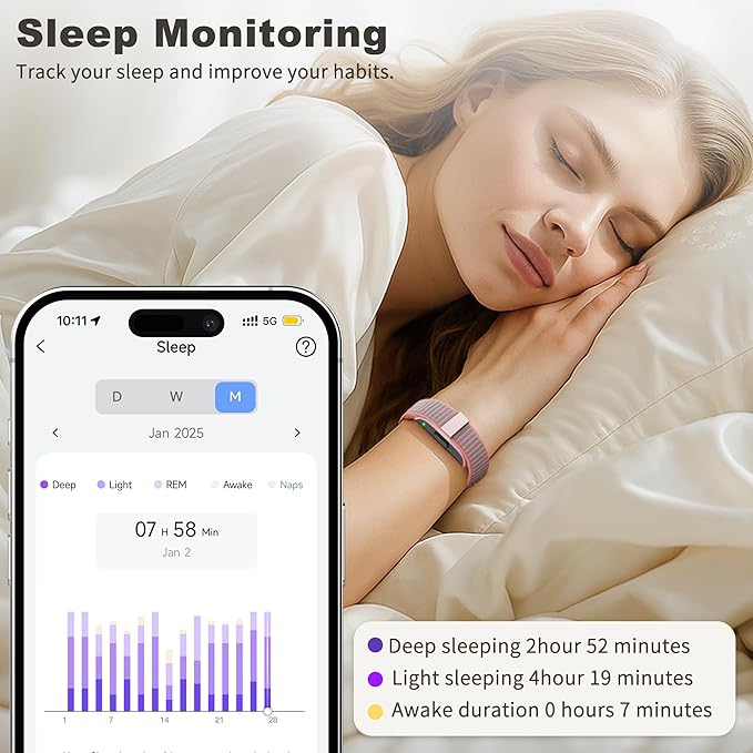 Smart Bracelets for Women & Men,Activity & Fitness Tracker with 120+ Sports Modes,24/7 Heart Rate&Blood Pressure Monitoring,Sleep & Stress Tracking,IP68 Waterproof,5 Wristband,No Subscription(Rainbow)