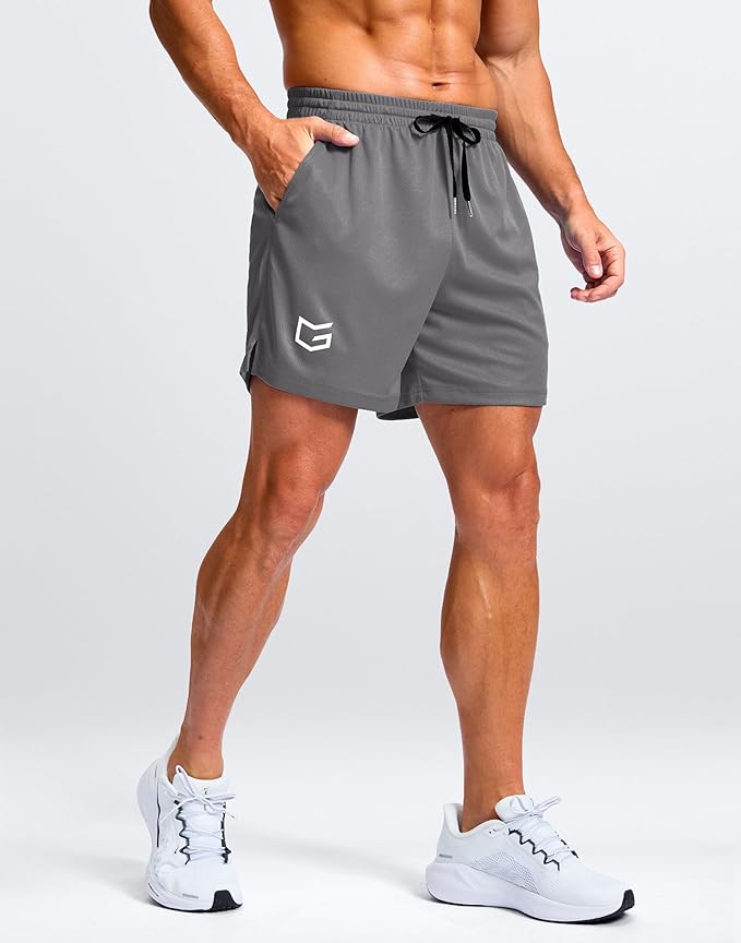 G Gradual Men's Athletic Workout Shorts with Pockets 5"/7"/9" Lightweight Quick Dry Gym Basketball Running Shorts for Men