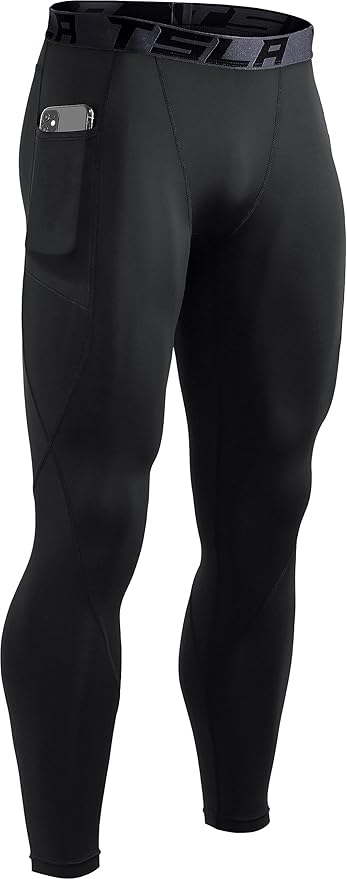 TSLA Men's Thermal Compression Pants, Athletic Sports Leggings & Running Tights, Wintergear Base Layer Bottoms