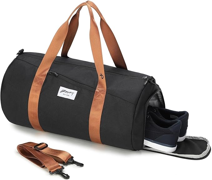 BE SMART Waterproof Mens Gym Bag with Shoe Compartment, Duffle Bags with Wet Pocket for Men, Lightweight Large Sport Duffel Option for Overnight Weekender, Fitness, Swim, Boxing,Travel