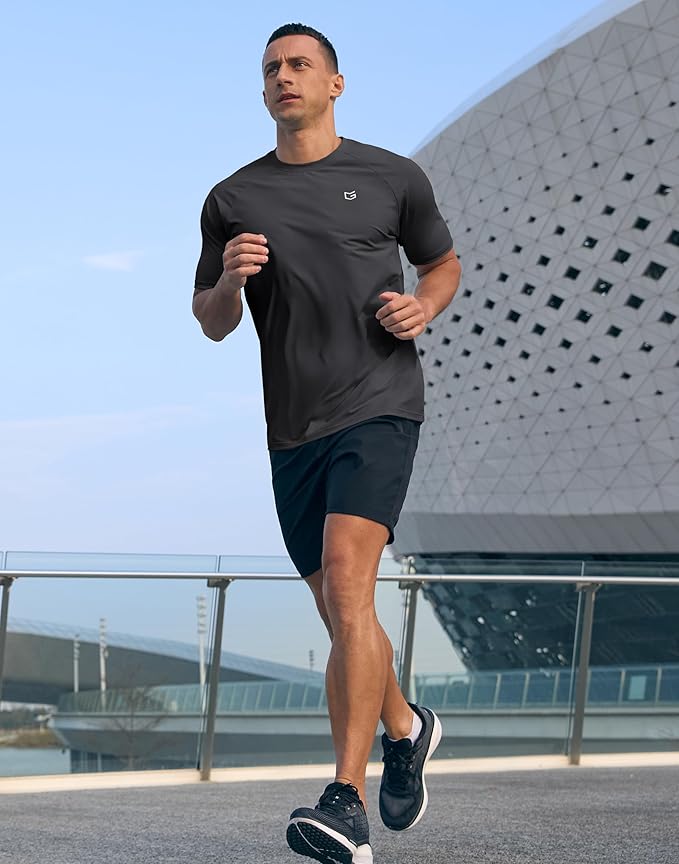 G Gradual Men's Workout Athletic T-Shirts Moisture Wicking Cooling Running Shirts Short Sleeve Performance Tee for Gym Tennis