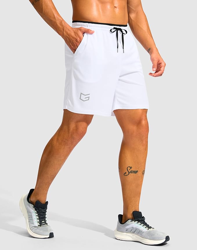 G Gradual Men's Running Athletic Shorts with Zipper Pocket 5"/ 7" Lightweight Quick Dry Gym Workout Shorts for Tennis Active