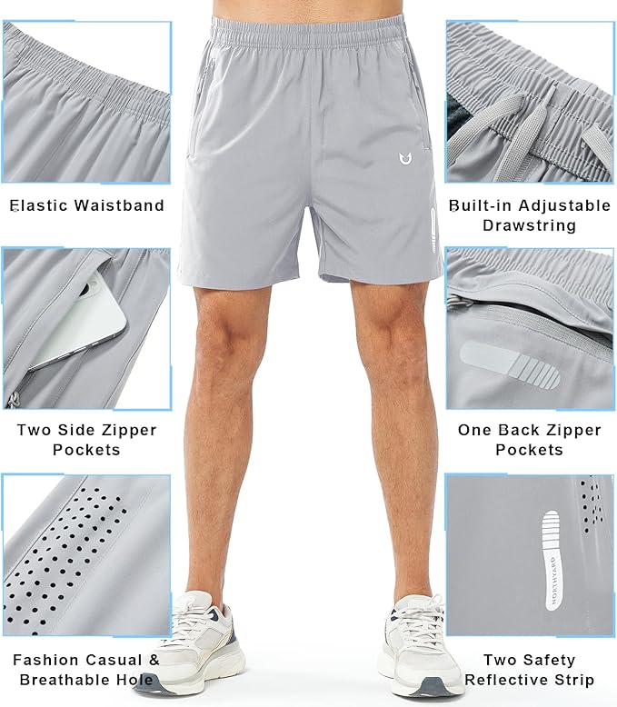 NORTHYARD Men's Athletic Running Shorts Quick Dry Workout Shorts 7"/ 5"/ 9" Lightweight Sports Gym Basketball Tennis Hiking