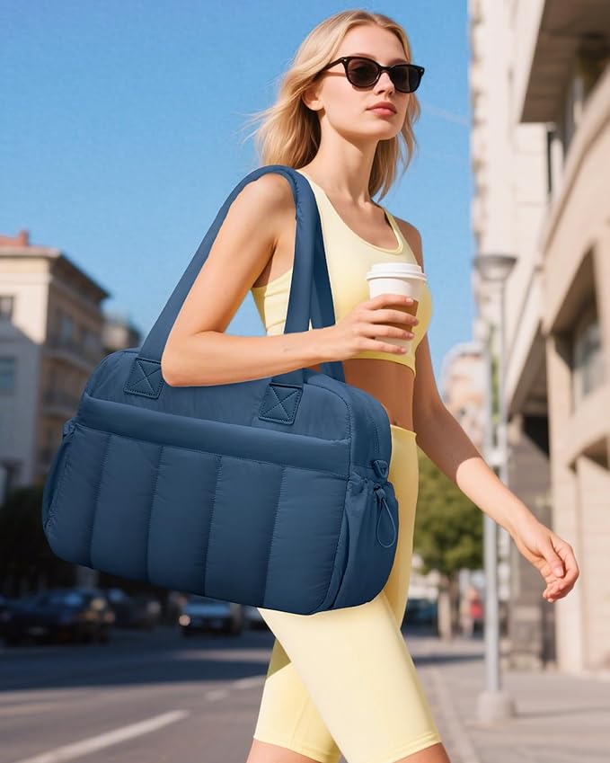 oscaurt Gym Bag for Women Lightweight Duffle Bag for Travel with Toiletry Pouch Water Resistant Carry On Weekender Overnight Duffel