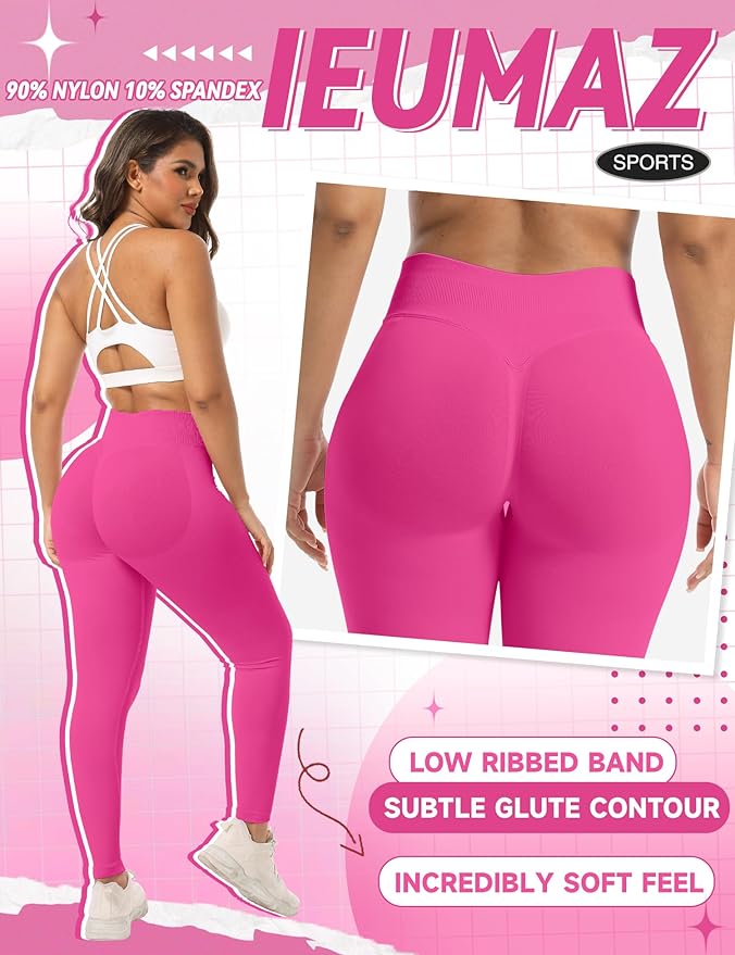 Scrunch Butt Lifting Leggings for Women Gym Seamless Workout Leggings Mid Low Waist Tummy Control Yoga Pants
