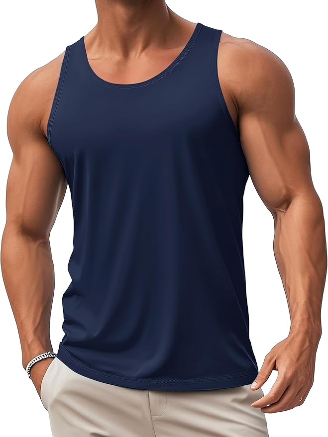 MAGCOMSEN Mens Workout Tank Tops Undershirt Cotton Muscle Athletic Sleeveless Shirts for Gym