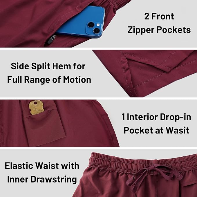 MIER Men's Workout Running Shorts Quick Dry Active 5 Inches Shorts with Pockets, Lightweight, Breathable