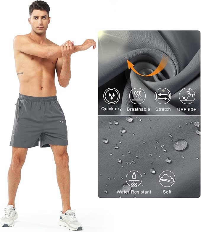 NORTHYARD Men's Athletic Running Shorts Quick Dry Workout Shorts 7"/ 5"/ 9" Lightweight Sports Gym Basketball Tennis Hiking