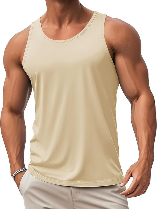 MAGCOMSEN Mens Workout Tank Tops Undershirt Cotton Muscle Athletic Sleeveless Shirts for Gym