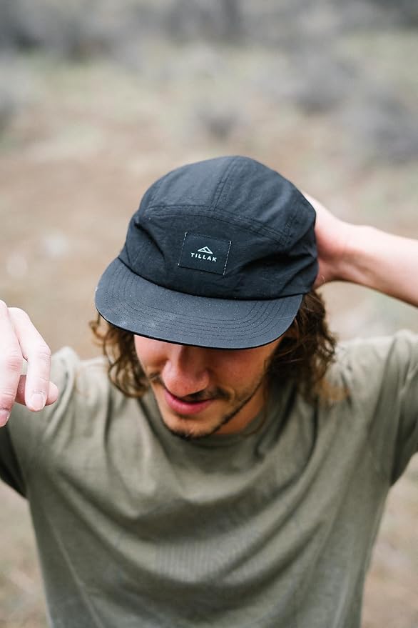 Tillak Wallowa Camp Hat, Lightweight Nylon 5 Panel Cap with Snap Closure