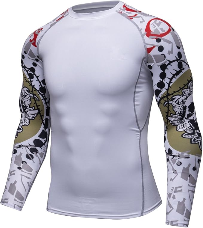 Men's Soft Slim Long Sleeve Dry-Fit Compression Gym Trainning Shirt