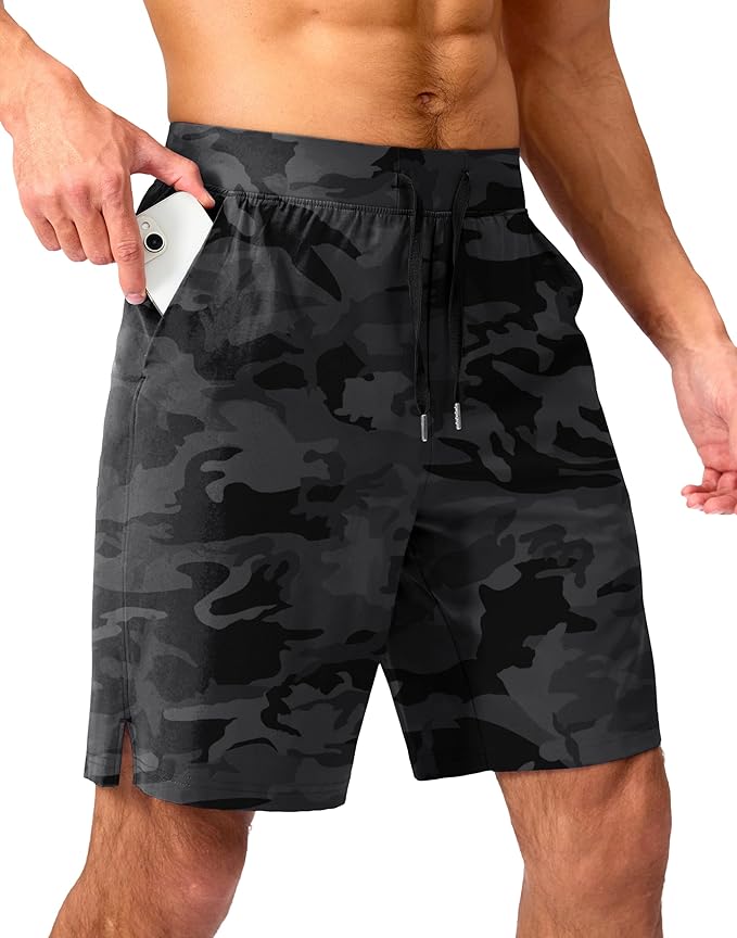 Men's Running Shorts with Zipper Pockets 9 Inch/ 7 Inch / 5 Inch Lightweight Quick Dry Gym Workout Athletic Shorts for Men